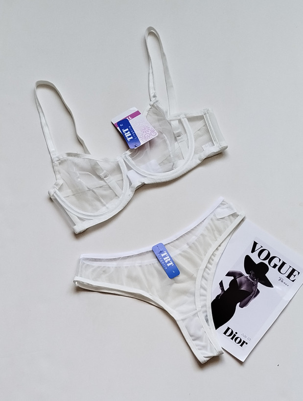 ست شورت و سوتین زنانه تور شیشه ای فانتزی کلاسیک