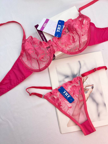 ست شورت و سوتین زنانه طرح گلدار سرخابی