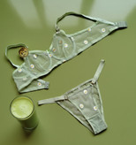 ست شورت و سوتین زنانه فانتزی رنگ آبی پاستلی