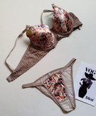 سوتین زنانه بنفش بادمجانی تور گاز