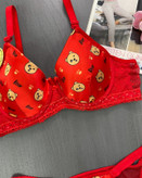 ست شورت و سوتین زنانه اسفنجی نیم جک طرح فانتزی خرس تدی 🐻 برند sevil